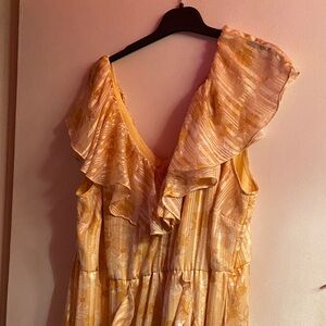 Eloquii Asymmetrical Yellow Ruffled Dress